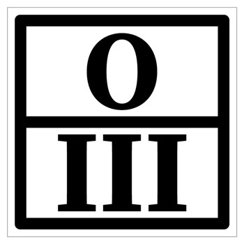 Знак отходов 3 класса опасности, III (светоотражающая пленка ламинированная, 300х300 мм)